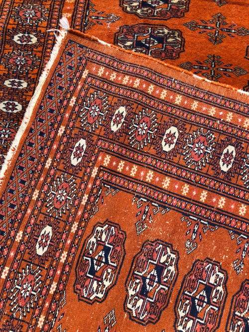 WOW !!! BEAUTIFUL NICELY WORN PURE WOOL HAND KNOTTED VINTAGE BOKHARA PERSIAN CARPET 1530 X 940mm