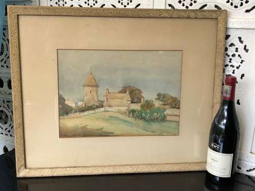 WOW !!! STUNNING OLD WATER COLOR PAINTING OF DORSET DATED 1933 BY E.THOMPSON (1846 - 1933) UK