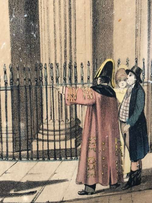 WOW !! STUNNING OLD LITHOGRAPH BY T.S.BOYS (1803 -1874) - THE BANK LOOKING TOWARDS THE MANSION HOUSE