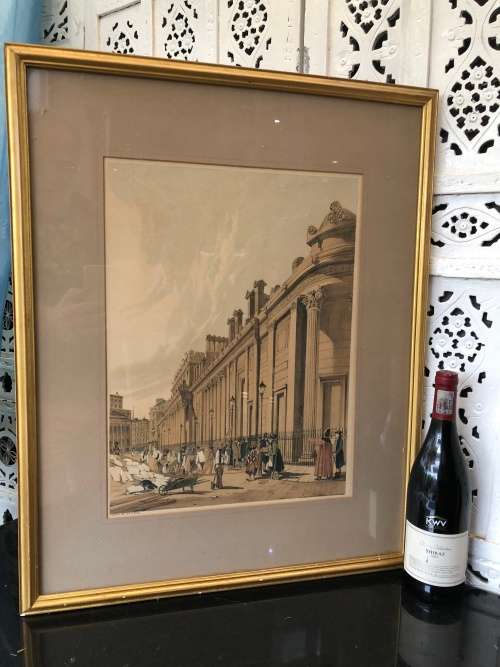 WOW !! STUNNING OLD LITHOGRAPH BY T.S.BOYS (1803 -1874) - THE BANK LOOKING TOWARDS THE MANSION HOUSE