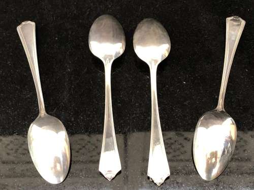 STUNNING ANTIQUE SET OF 4 HALLMARKED GORHAM STERLING SILVER TEA SPOONS circa 1911 - CLEARLY MARKED