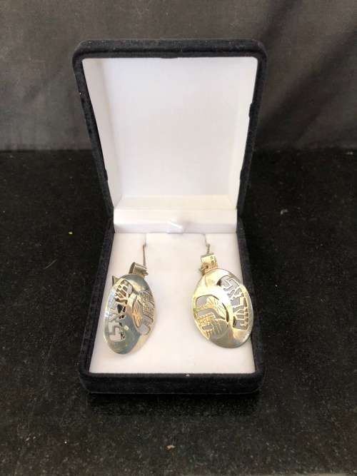 WOW !!! FANTASTIC BOXED SET OF ISRAELI STERLING SILVER COLLAR TIPS - CLEARLY MARKED