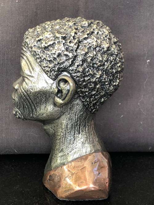 INVESTMENT ART - SIGNED CASPER DARARE (1952 - 2001) BUSHMAN METAL SCULPTURE WITH COA