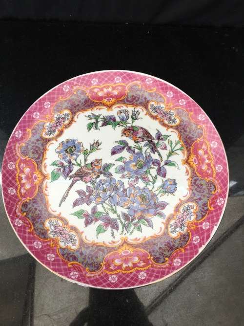 Beautiful Vintage Japanese Imperial Kyoto Imari Porcelain Spring Bird Song Large Display Plate. 26cm