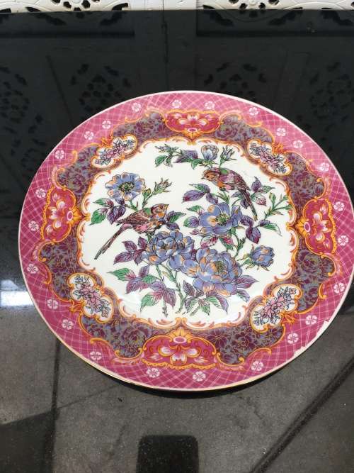 Beautiful Vintage Japanese Imperial Kyoto Imari Porcelain Spring Bird Song Large Display Plate. 26cm