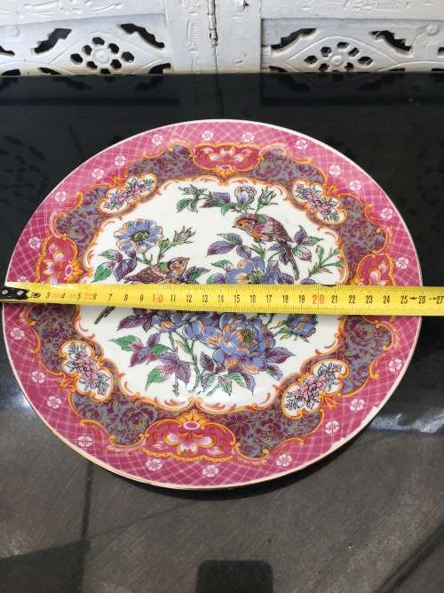 Beautiful Vintage Japanese Imperial Kyoto Imari Porcelain Spring Bird Song Large Display Plate. 26cm