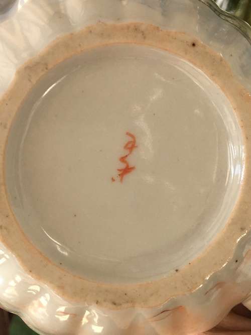 Antique Japanese Taisho period Kutani porcelain Chocolate Pot- hand painted Mt fuji landscape. 1lt
