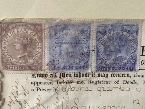 WOW !!! FRAMED ORIGINAL DEED OF TRANSFER FOR "COLONIAL MUTUAL" ADDERLEY STREET CAPE TOWN DATED 1883