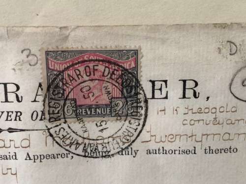 WOW !!! FRAMED ORIGINAL DEED OF TRANSFER FOR "COLONIAL MUTUAL" ADDERLEY STREET CAPE TOWN DATED 1883