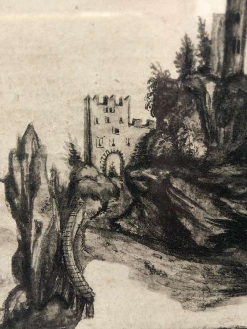 WOW !!! RARE FASCINATING ENGRAVING? OF THE FORTIFIED CASTLE BY ALBRECHT DURER (1471-1528)