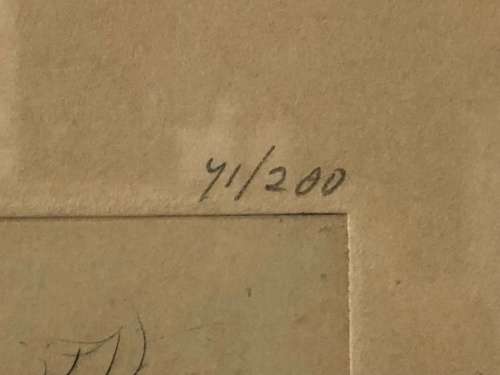 WOW !!! FANTASTIC LIMITED EDITION  ORIGINAL ENGRAVING 71/200 - TRIPLE SIGNED