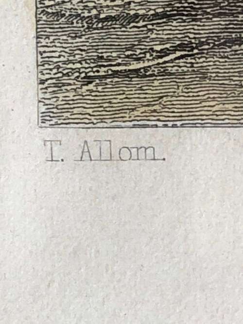 WOW !!! CERTIFIED ANTIQUE ENGRAVING BY FAMOUS BRITISH ARTIST THOMAS ALLOM (1804 - 1872) AND C COUSEN