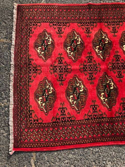 WOW !!! STUNNING BRIGHT COLOUR PURE WOOL HAND KNOTTED BOKHARA PERSIAN CARPET 1400 X 1000mm