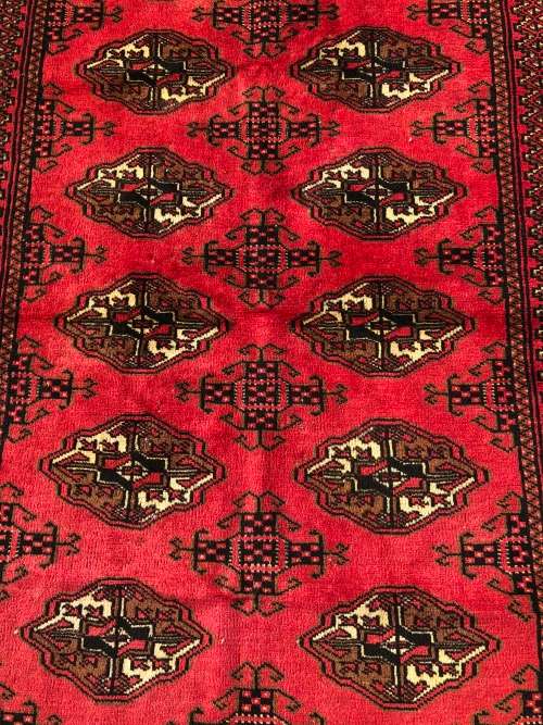 WOW !!! STUNNING BRIGHT COLOUR PURE WOOL HAND KNOTTED BOKHARA PERSIAN CARPET 1400 X 1000mm