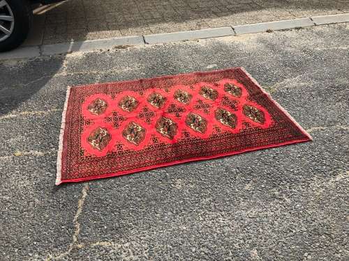 WOW !!! STUNNING BRIGHT COLOUR PURE WOOL HAND KNOTTED BOKHARA PERSIAN CARPET 1400 X 1000mm