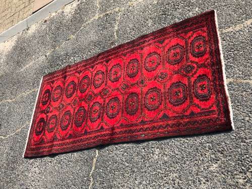WOW !!! STUNNING PURE WOOL HAND KNOTTED BALOUCH PERSIAN CARPET 1750 X 850mm