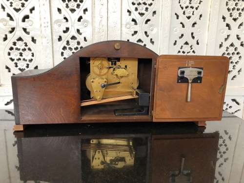 WOW !! STUNNING ART DECO HERMLE ShwebeAnker ORNATE MANTLE CLOCK IN 100% WORKING ORDER - KEY INCLUDED