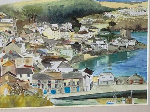 WOW !! FANTASTIC LITTLE WATERCOLOR OF POLMAN VILLAGE BY JAN STOKES