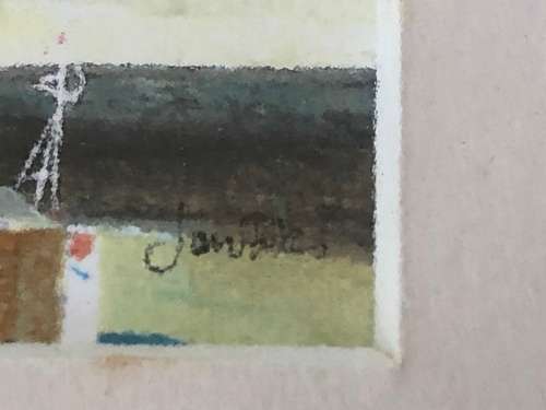 WOW !! FANTASTIC LITTLE WATERCOLOR OF POLMAN VILLAGE BY JAN STOKES