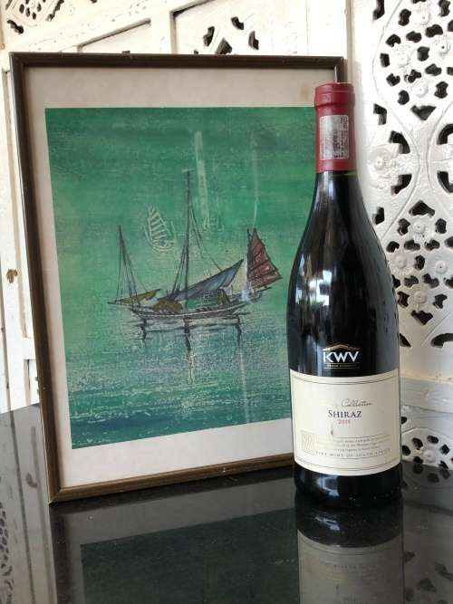 WOW !! BEAUTIFUL ORIENTAL WATERCOLOR PAINTING OF A JUNKSHIP - UNSIGNED