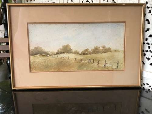 WOW !! STUNNING FRAMED VINTAGE WATERCOLOR - LANDSCAPE BY JOYCE TODT 1983