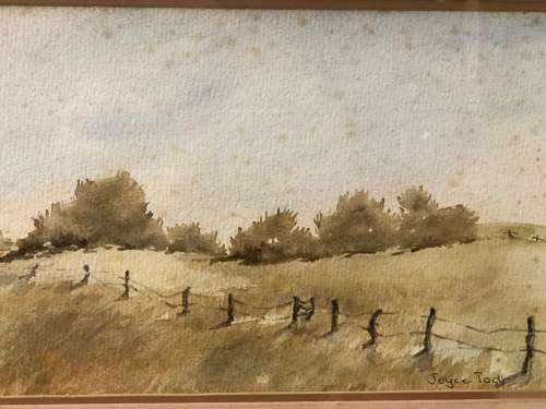 WOW !! STUNNING FRAMED VINTAGE WATERCOLOR - LANDSCAPE BY JOYCE TODT 1983