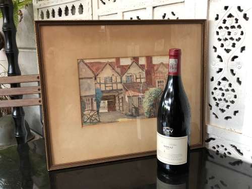 WOW !! MABEL WITHERS (1870-1956) FAMOUS BRITISH ARTIST - WATERCOLOR OF "THE KINGS ARMS" AMERSHAM