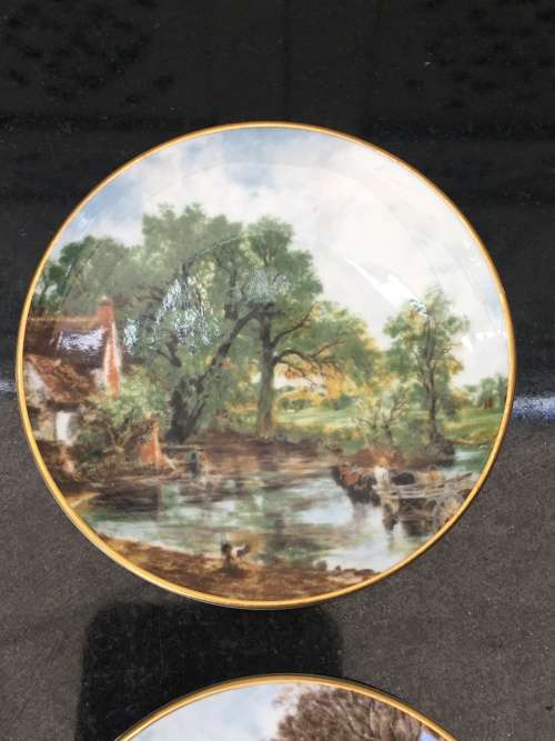 Absolutely Delightful Coalport Bone China lot of 4 miniature Display Plates. 7.5 cm