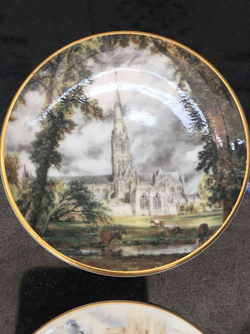 Absolutely Delightful Coalport Bone China lot of 4 miniature Display Plates. 7.5 cm