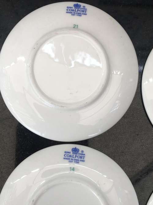 Absolutely Delightful Coalport Bone China lot of 4 miniature Display Plates. 7.5 cm