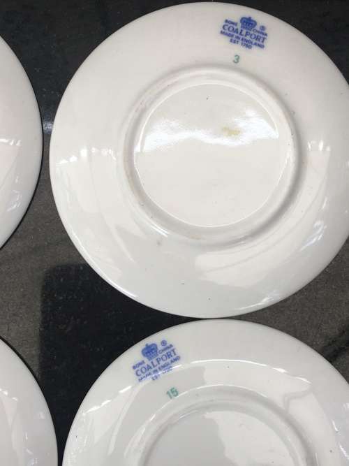 Absolutely Delightful Coalport Bone China lot of 4 miniature Display Plates. 7.5 cm