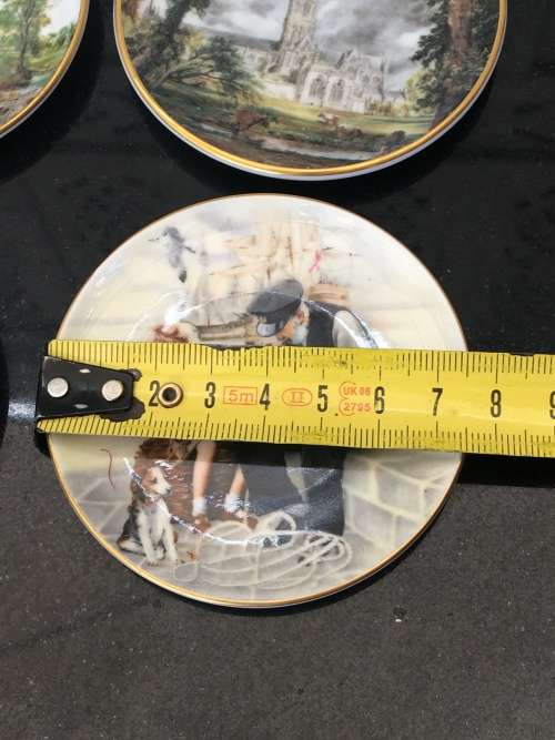 Absolutely Delightful Coalport Bone China lot of 4 miniature Display Plates. 7.5 cm