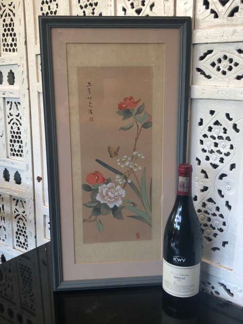 WOW !!! FANTASTIC CHINESE WATERCOLOR ON SILK SIGNED WITH CALLIGRAPHY