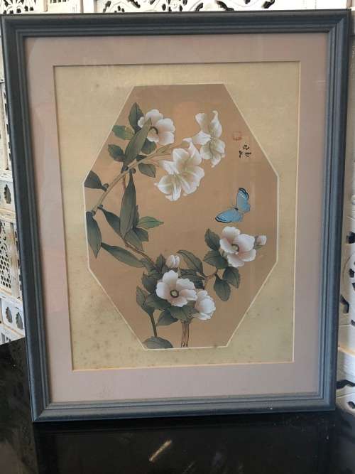 WOW !!! FANTASTIC CHINESE WATERCOLOR ON SILK SIGNED WITH CALLIGRAPHY