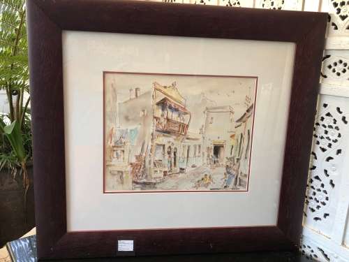 DAVID BOTHA (1921 - 1995) INVESTMENT ART !!! FAMOUS SA ARTIST ORIGINAL WATERCOLOR - DISTRICT SIX
