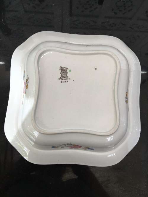 Ultra Rare Vintage 1951-1971 "EDEN" By Copeland Spodes, Square Serving Dish.