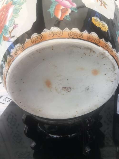 Stunning Chinese Zhongguo Zhi Zao c1970's - Large Koi Bowl on Stand,Birds & Flower & Koi