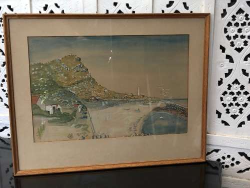 WOW !!! STUNNING ORIGINAL WATERCOLOR PAINTING BY B.FISK OF KOMMETJIE - FRAMED
