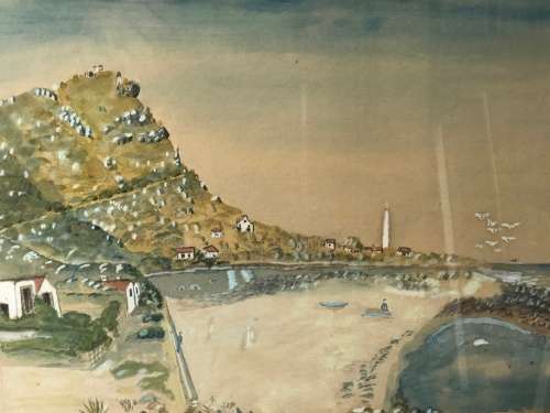 WOW !!! STUNNING ORIGINAL WATERCOLOR PAINTING BY B.FISK OF KOMMETJIE - FRAMED