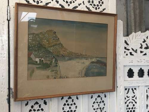 WOW !!! STUNNING ORIGINAL WATERCOLOR PAINTING BY B.FISK OF KOMMETJIE - FRAMED
