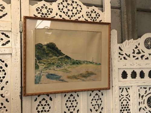 WOW !!! STUNNING ORIGINAL WATERCOLOR PAINTING BY JEAN ATKINSON 1965 OF KOMMETJIE - FRAMED