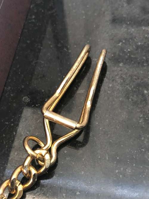 WOW !!!! STUNNING GOLD PLATED CARDINAL QUARTZ POCKET WATCH WITH FOB CHAIN - BOXED