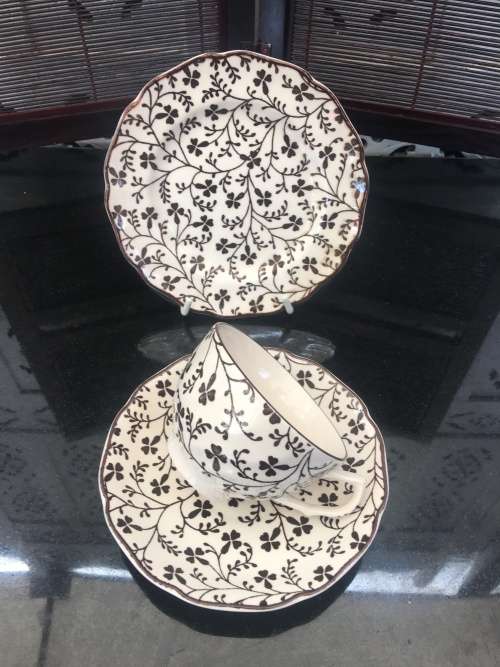 Collectors Laura Ashley Susanna Johnson Brothers England Porcelain Tea Trio (Brown)