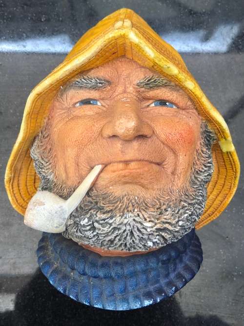 WOW !!! OLD SALT - VINTAGE LEGEND PRODUCTS CHALKWARE 3D WALL HANGING FIGURINE SIGNED F.WRIGHT c1985