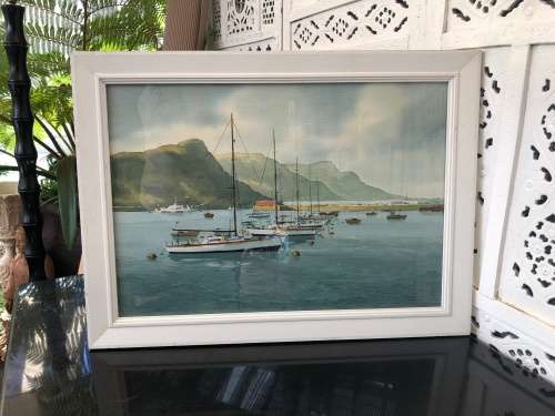 WOW !!! DOUGLAS TREASURE(1917-1995) SOUGHT AFTER SA ARTIST - ORIGINAL WATERCOLOR FRAMED BEHIND GLASS