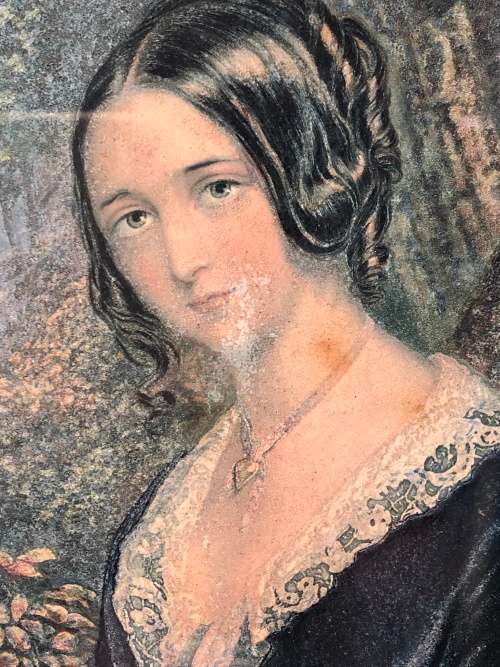 WOW !!! GEORGE BAXTER (1804 - 1867) 19th CENTURY COLOR PRINT TITLED "THE DAY BEFORE MARRIAGE"