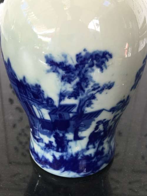 A Beautiful Blue Monumental Porcelain Lidded Urn with the British Royal Arms markings
