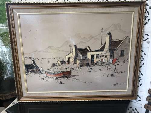 WOW !!! BEAUTIFUL BENN POTGIETER ORIGINAL FRAMED OIL ON BOARD OF HOUT BAY