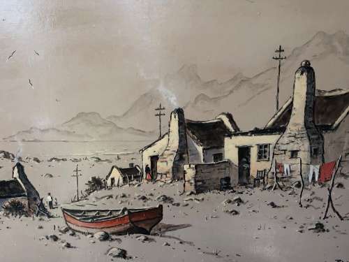 WOW !!! BEAUTIFUL BENN POTGIETER ORIGINAL FRAMED OIL ON BOARD OF HOUT BAY