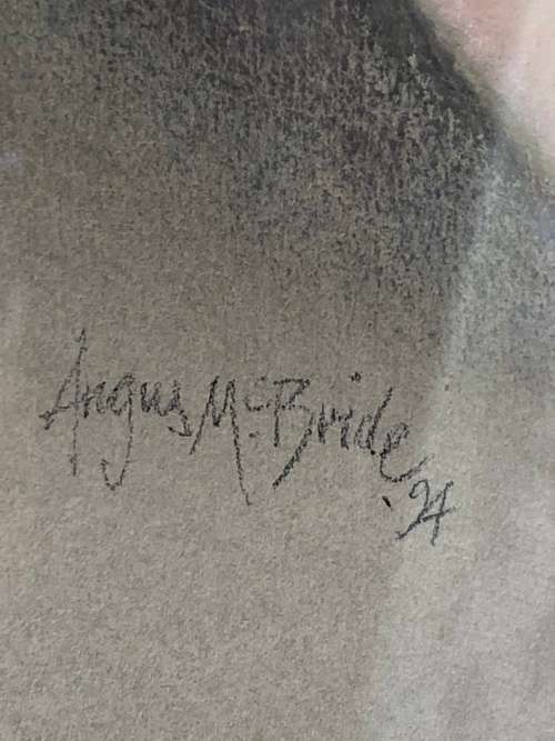 WOW !!! RARE ANGUS McBRIDE (1931 - 2007) ORIGINAL PASTEL PORTRAIT - READ THE DESCRIPTION
